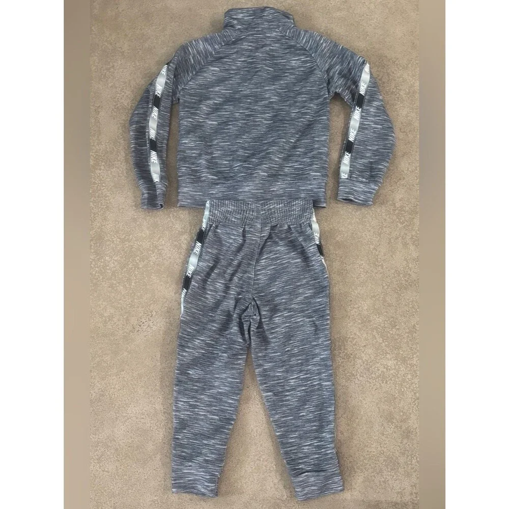 Nike Toddler 2T Gray Marled Track Suit Set Jacket Jogger Pants Logo Tape
